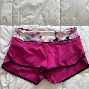 Lululemon Magenta Shorts with Patterned Waistband
